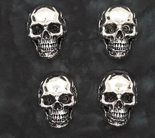 Large Skull  Biker Concho Conchos 1" x 1 3/8" Four Count Super Cool!