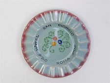 Vintage Ceramic Hotel San Giorgio Hand Painted Advertising Ashtray Rome 4.25"