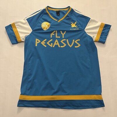 Disney Hercules Jersey Mens Med Blue Soccer Olympus Fly Pegasus Zero Hero Rare