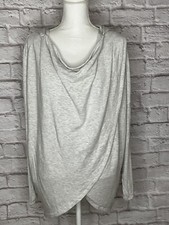 Athleta Purana Wrap Sweatshirt Top M Ivory Hoodie Long Sleeve Thumbholes