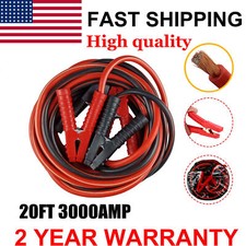 HEAVY DUTY INDUSTRIAL JUMPER BOOSTER CABLES 3000 AMP 2 GAUGE 20 FEET SUPER DUTY