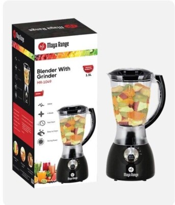 Schwarz 1,5L Mixer mit Mahlwerk Smoothie Maker Küchenmaschine 4 Geschwindigkeiten 500W Zuhause
