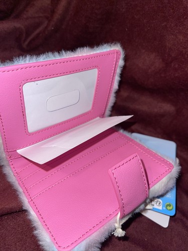 Care Bears Pastel Rainbow Fuzzy Mini Flap Wallet Loungefly Brand New NWT - Picture 4 of 5