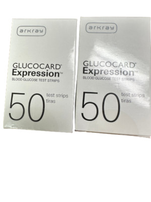100 Arkray Glucocard Expression Blood Glucose Diabetic Test Strips Exp 2/2027+