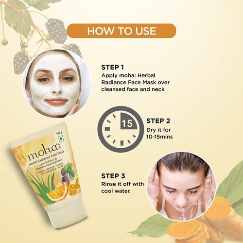 Moha Herbal Radiance Face Mask for Nourished & Bright Skin 100g Pack of 2 - Picture 6 of 8