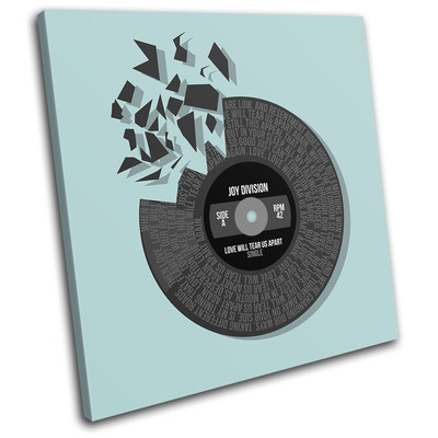 Joy Division Love Will Tear us apart Record Lyrics Song Vinyl Canvas Art Print