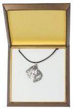 Kerry Blue Terrier, Irish Blue Terrier - Dog necklace in gift box, silver-plated