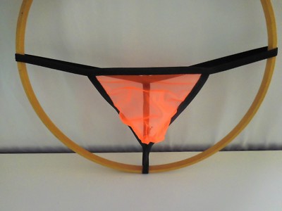 Men's Cabana contoured G String Thong Back Choice Sheer Orange  USA 1 day ship