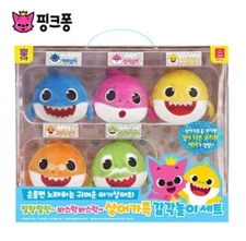 Pinkfong Baby Shark Sensory Play Training Sound Doll Set 3 Korean Songs For Baby