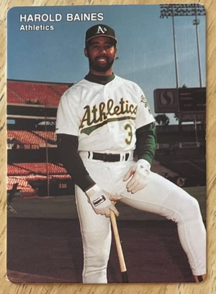 HAROLD BAINES, RARE ! 1991 "MOTHER'S COOKIES" CARD, BASEBALL LEGEND !
