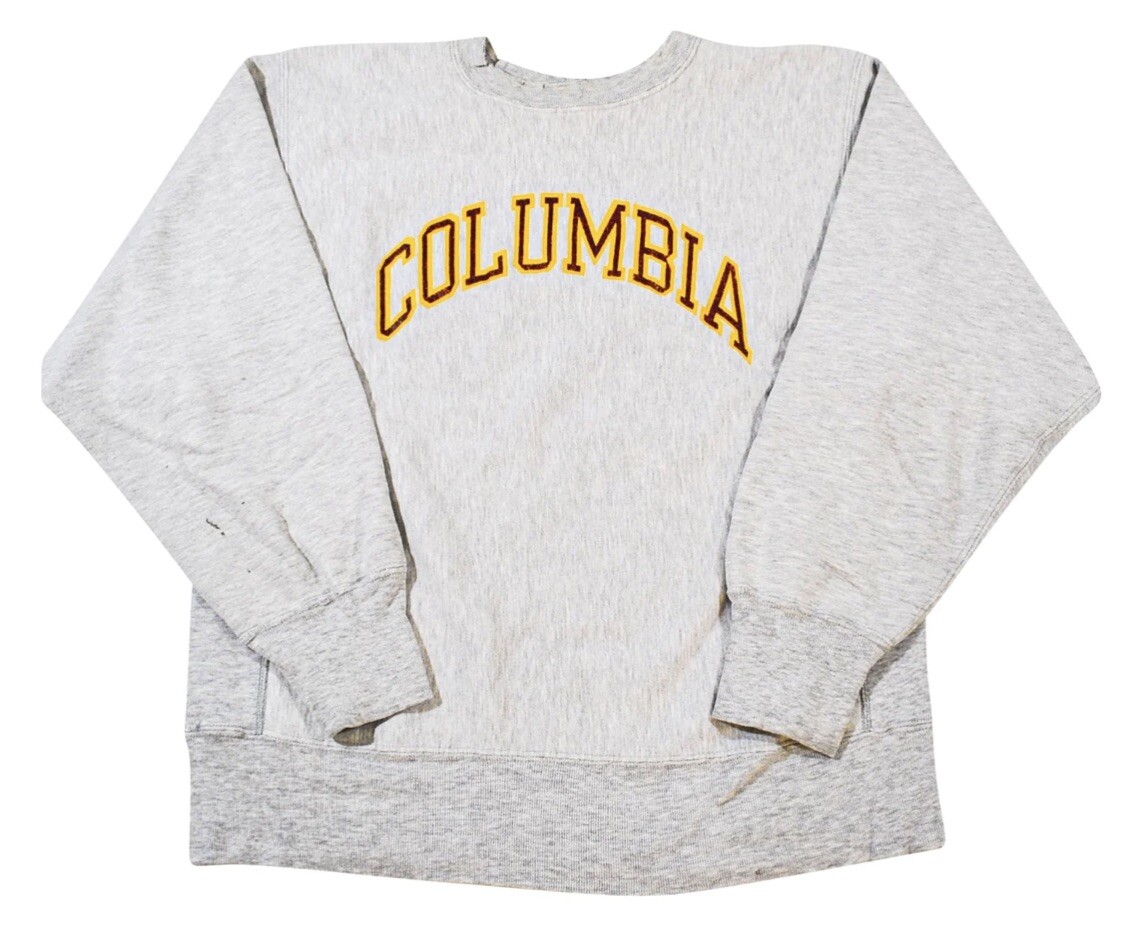 Vintage Columbia Reverse Weave Champion Brand USA 90s Gray