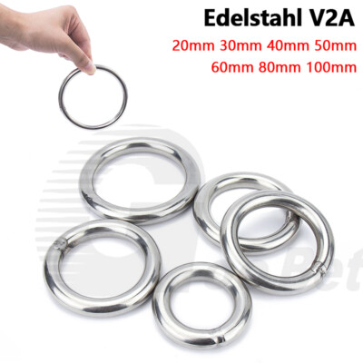 Edelstahl Rundring 3 4 5 6 8 10mm x Ø 20-100mm O-Ring Geschweißt Metallring V2A