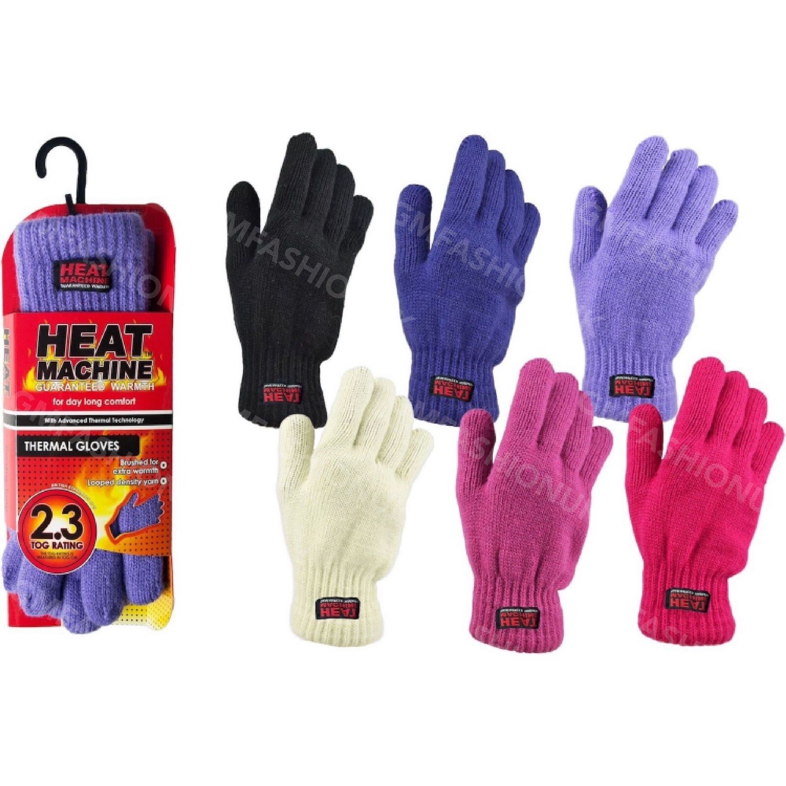 Ladies Womens Gloves 2.3 Tog Double Insulated Thermal Knitted Lined Winter  Warm | eBay