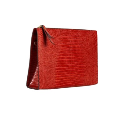 Claudia Firenze Handbag 'Micol' Lizard Print Embossed Leather Crossbody Clutch