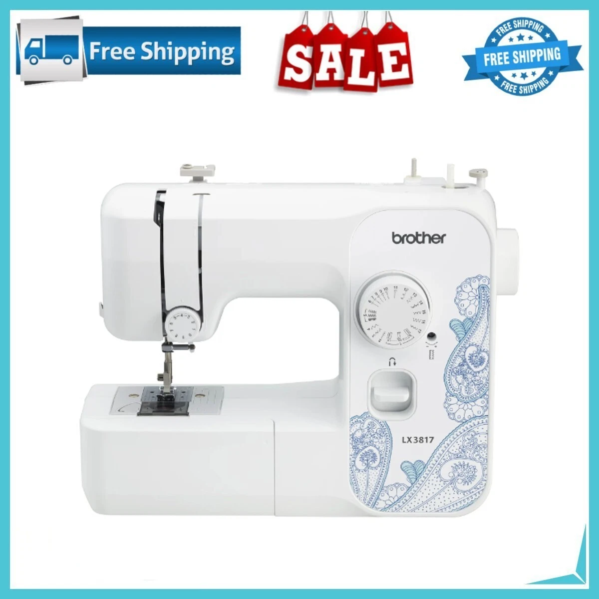 Brother LX3817 17Stitch Portable FullSize Sewing Machine, Brother