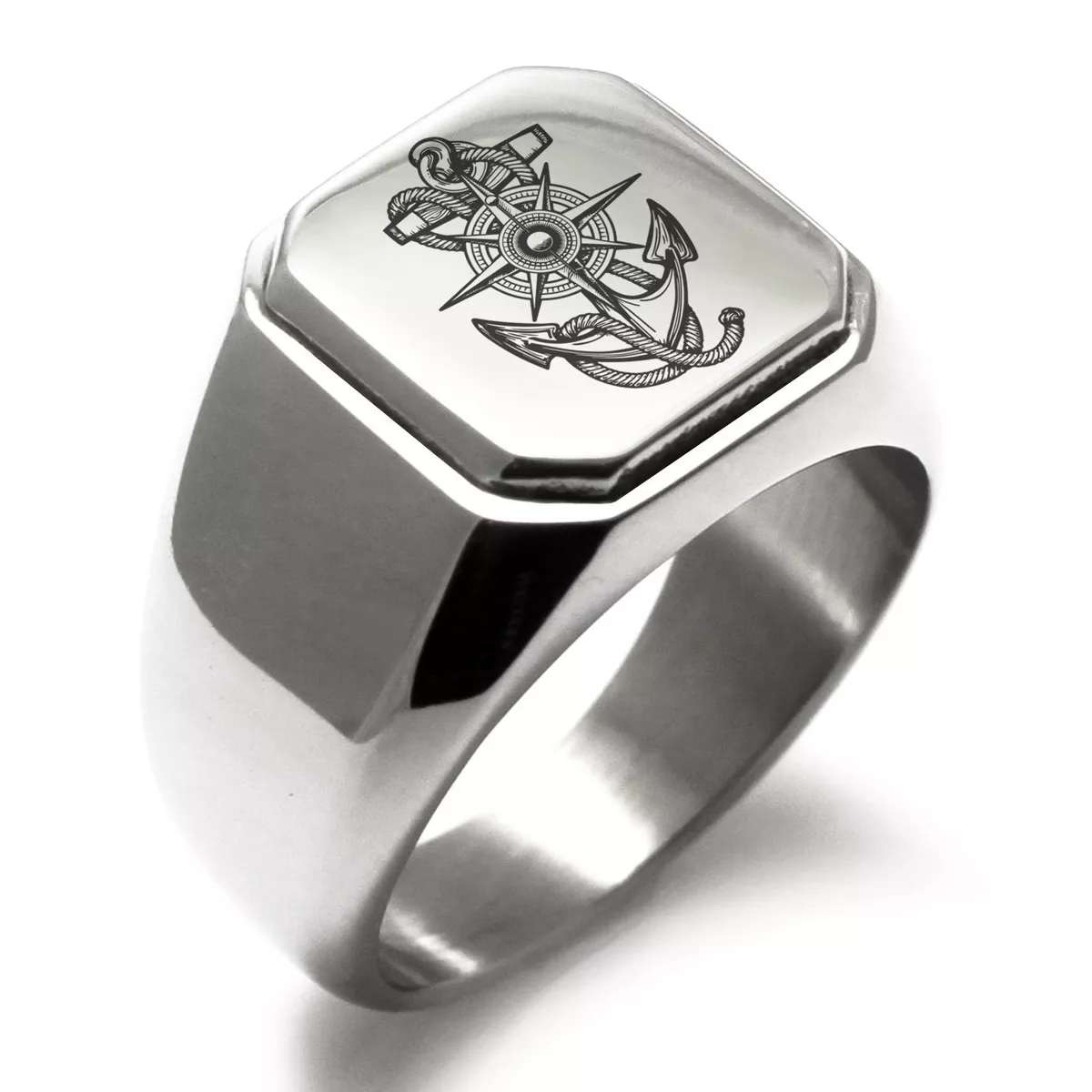 Nautical signet deals ring
