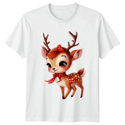 Rentier Hirsch Weihnachten Grafik T-Shirt Unisex Top