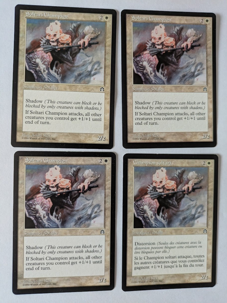 4 Soltari Champion Stronghold MTG NM Free shipping with tracking
