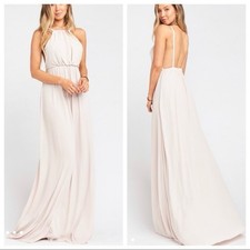 Show Me Your Mumu Amanda Maxi Champagne Beige Bridesmaids Dress, Size Large