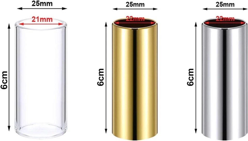 Guitar Slide Set 3 Medium Slides + 6 Picks + 4 Thumb Finger Picks Zipper Box - Image 4 of 4