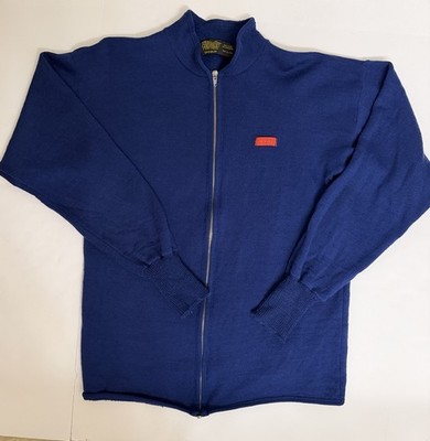 Devold Norway Royal Blue Wool Sweater Full Zip Men s Size 54 XL