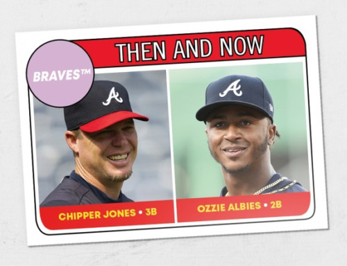 2018 Topps TBT '69 ROOKIE STARS DESIGN #72 OZZIE ALBIES / CHIPPER JONES BRAVES