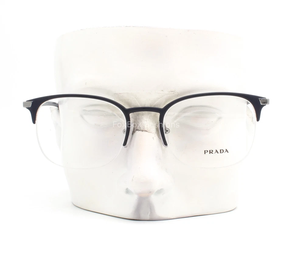 Gafas Prada semi sin montura VPR 57Y 02N-1O1 azul mate 52 mm sin estuche Foto 2 de 4