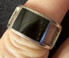 Vintage Black Onyx Artisan 925 Sterling Silver Modernist Made In Thailand — photo 2