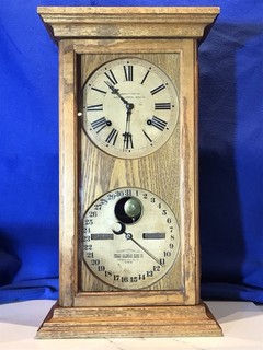 1868 Vintage Antique ITHACA Double Dial Strike Calendar Clock