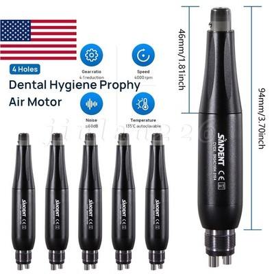SANDENT Dental Hygiene Prophy Handpiece Air Motor 4 Holes & 4:1 Nose Cone