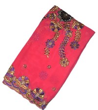 Stunning Indian Wedding Dupatta Sequins Scarf Beaded Georgette Veil Stole Hijab