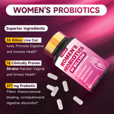 Daily Probiotics w/ Prebiotics 50 Billion CFU Vegan Gut  Digestive Health 30ct
