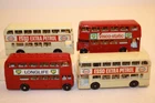 Four (4) Vintage 1960's Matchbox Lesney BPW Daimler Bus #74 / Routemaster Bus #5