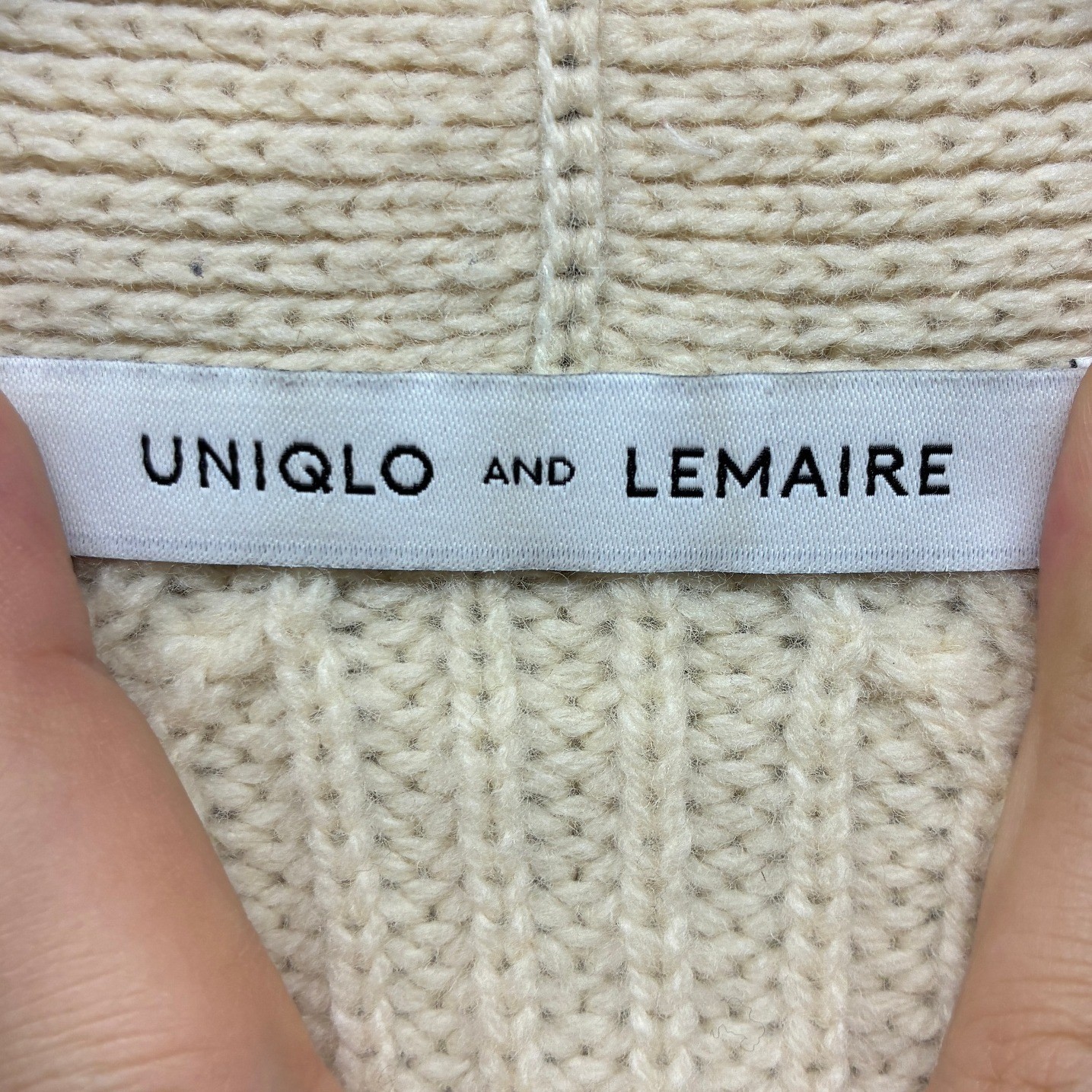 Uniqlo x Lemaire Ribbed Wool Belted Cardigan Sweater Women's Small Cream thumbnail 5