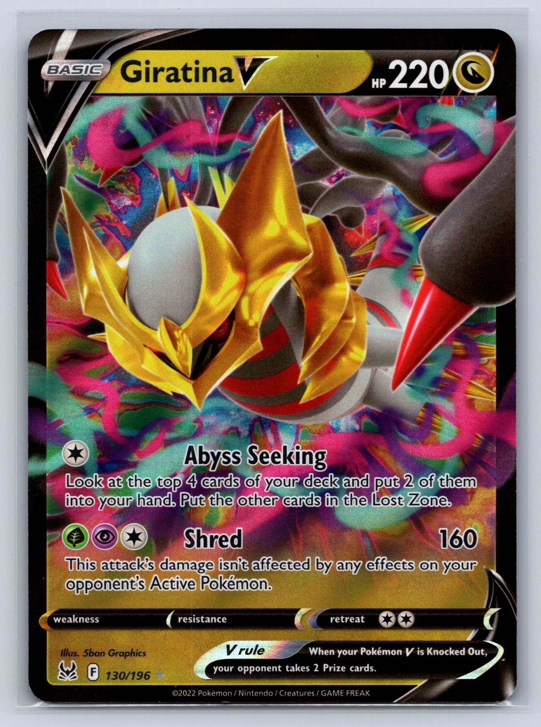 Giratina V 130/196 Holo SWSH11: Lost Origin NM Pokemon TCG Card