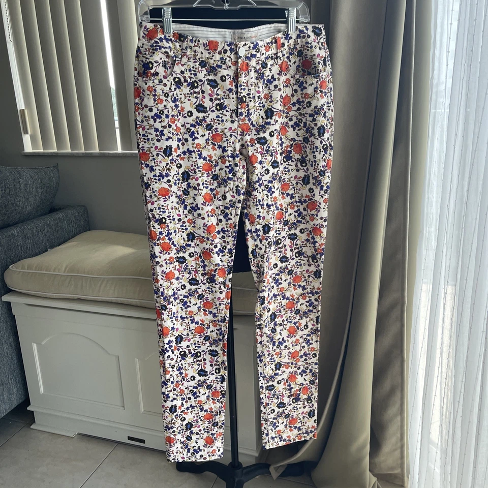 PAUL & JOE BROTHER Vaqueros Estampado Floral FR 42 US 8 Elástico Ligero Foto 2 de 4