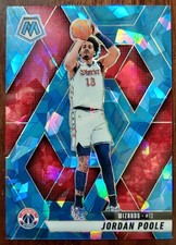 2024-25 Panini Mosaic Jordan Poole Blue Cracked Ice /125 Washington Wizards
