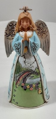 Lovely Jim Shore 2022 Rainbow Bridge Angel Pet Pawprints Figurine Ornament