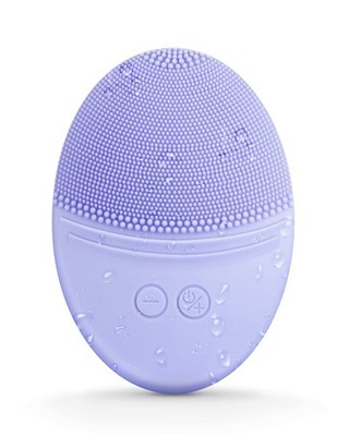 Violet Silicone Facial Cleansing Brush Deep Clean Exfoliate Massage Portable