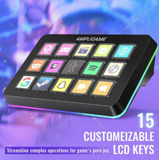 Stream Deck Controller 15 LCD Macro Keys Gaming Streaming Control Pad For OBS