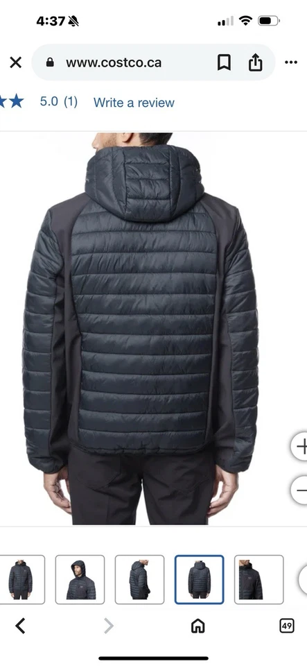 Chaqueta softshell Merrell para hombre con capucha mixta acolchada, negra talla M Foto 2 de 3