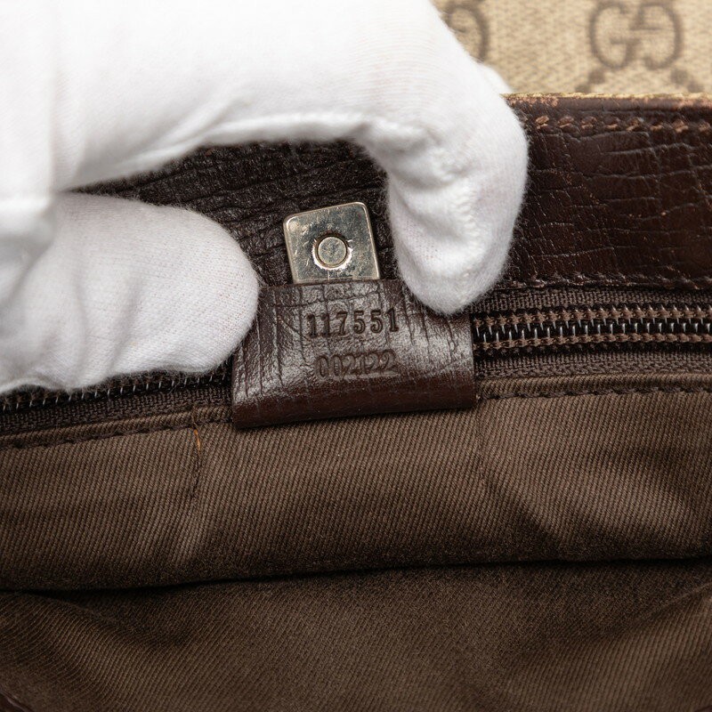 Gucci GG Supreme Handbag Tote Bag 117551 Beige Brown PVC Leather Women's Japan thumbnail 6