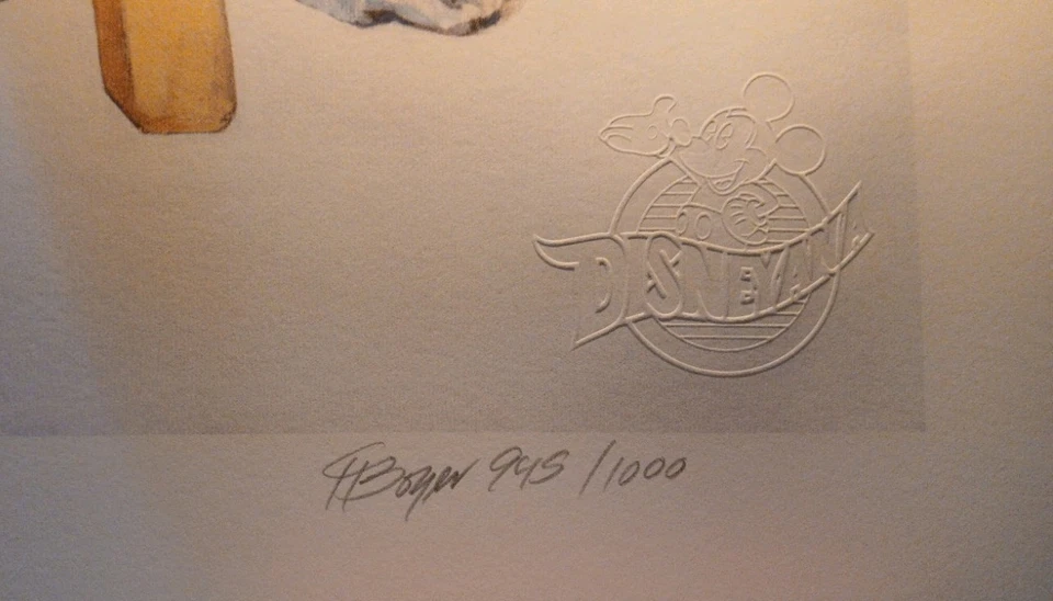 1989 Disneyana 32x24 (945/1000) Mint SIGNED Charles Boyer Large Lithograph - Image 3 of 4