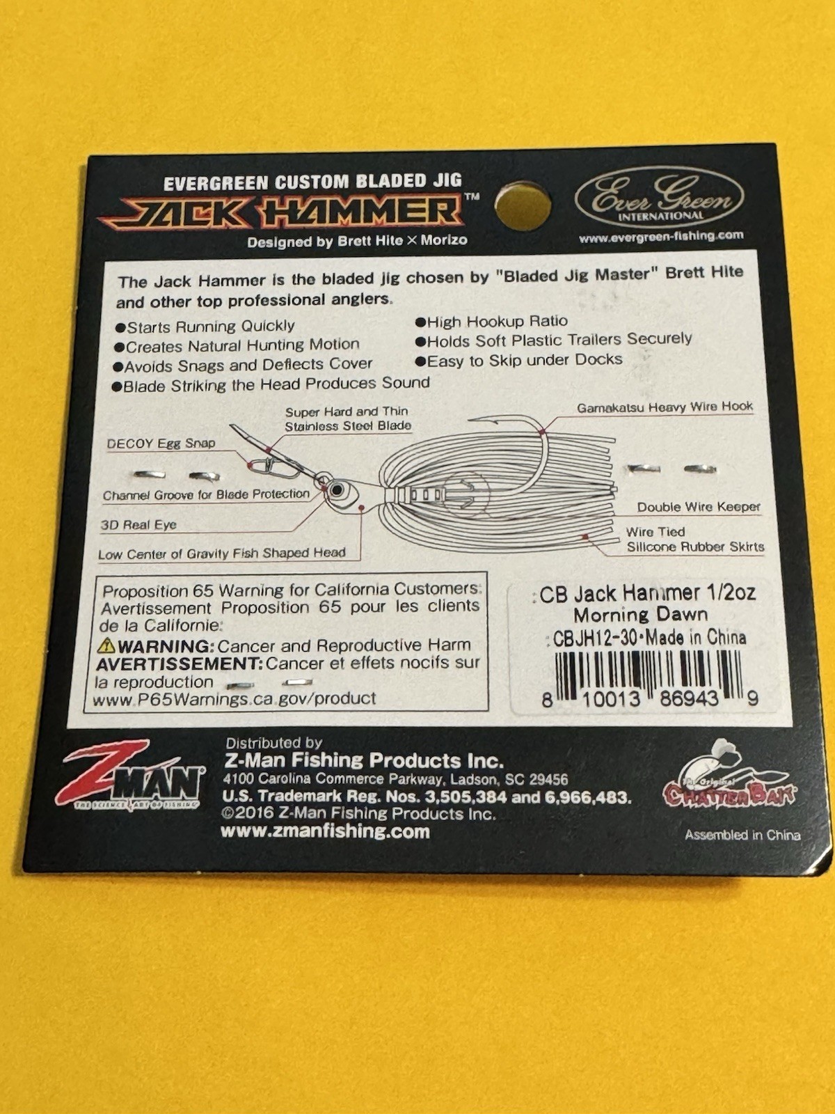 Z-man Jackhammer Chatterbait 1/2oz Morning Dawn - Image 3