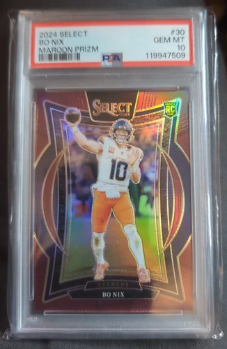 2024 PANINI SELECT MAROON PRIZM #30 BO NIX 142/149 PSA 10