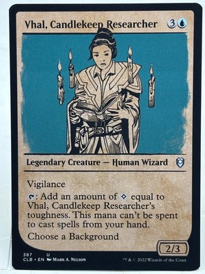 Vhal, Candlekeep Research NM/M* SHOWCASE Commander Baldur's Gate 387