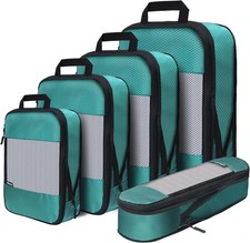 Compression Packing Cubes Set 5 Lightweight Luggage Organizers bags for Travel