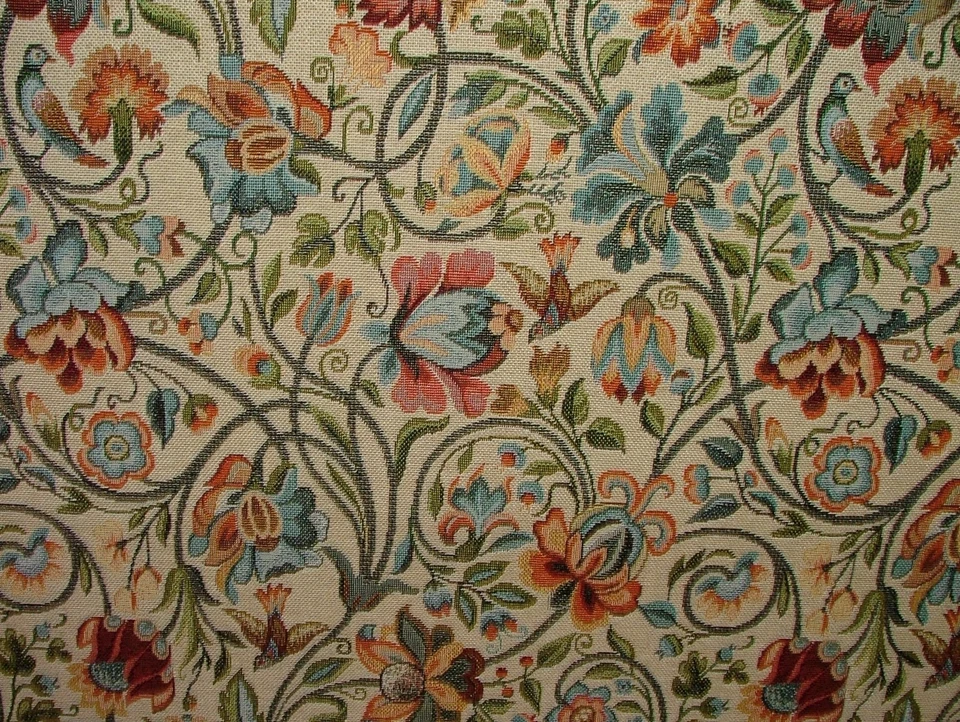 Jacobeo Floral Tapicería Tela Tapicería de Cortina Cojín Suave Muebles - Imagen 2 de 4