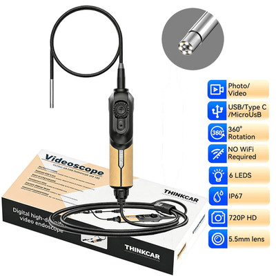 Endoscope Camera W/ 6 Adjustable LED Light IP67 Waterproof Inspection For 689BT