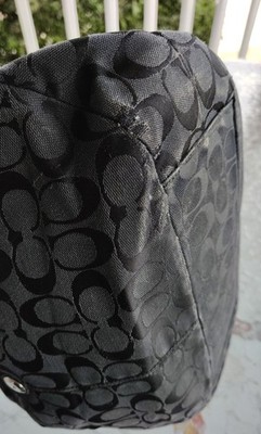 COACH F15083 LARGE VINTAGE LYNN SOHO BLACK SIGNATURE C CANVAS HOBO